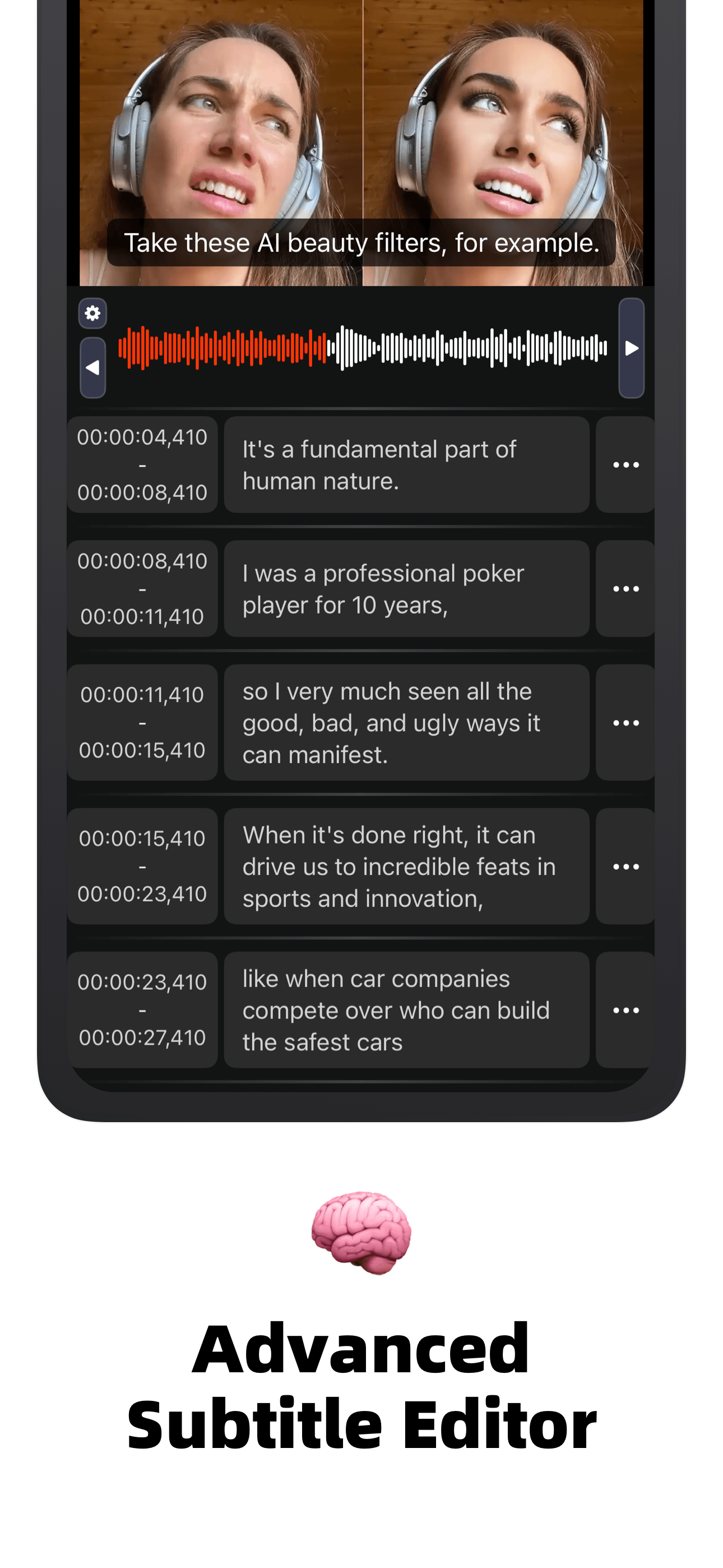SubEasy subtitle editor interface for generating and editing captions