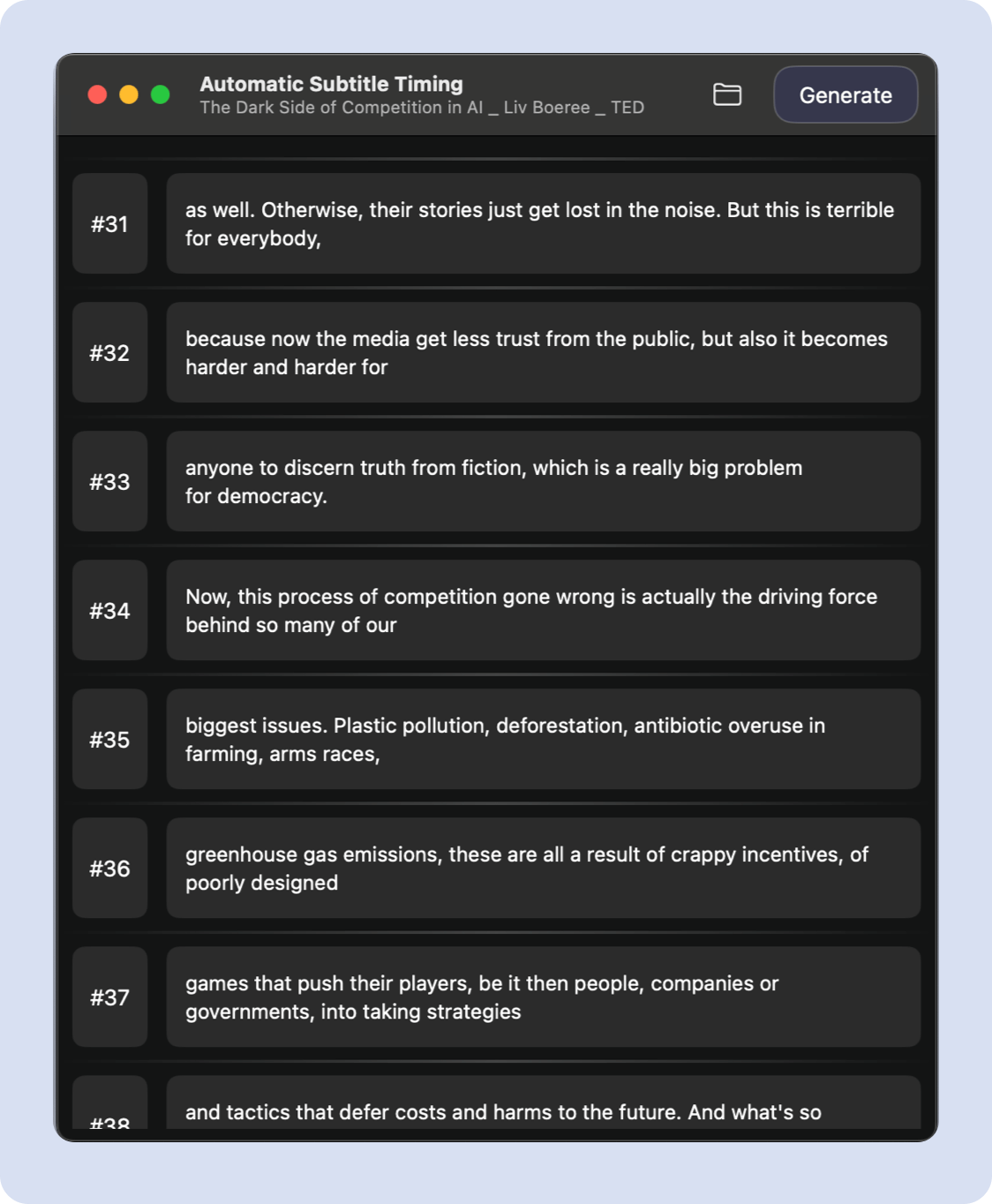 subtitle timing before